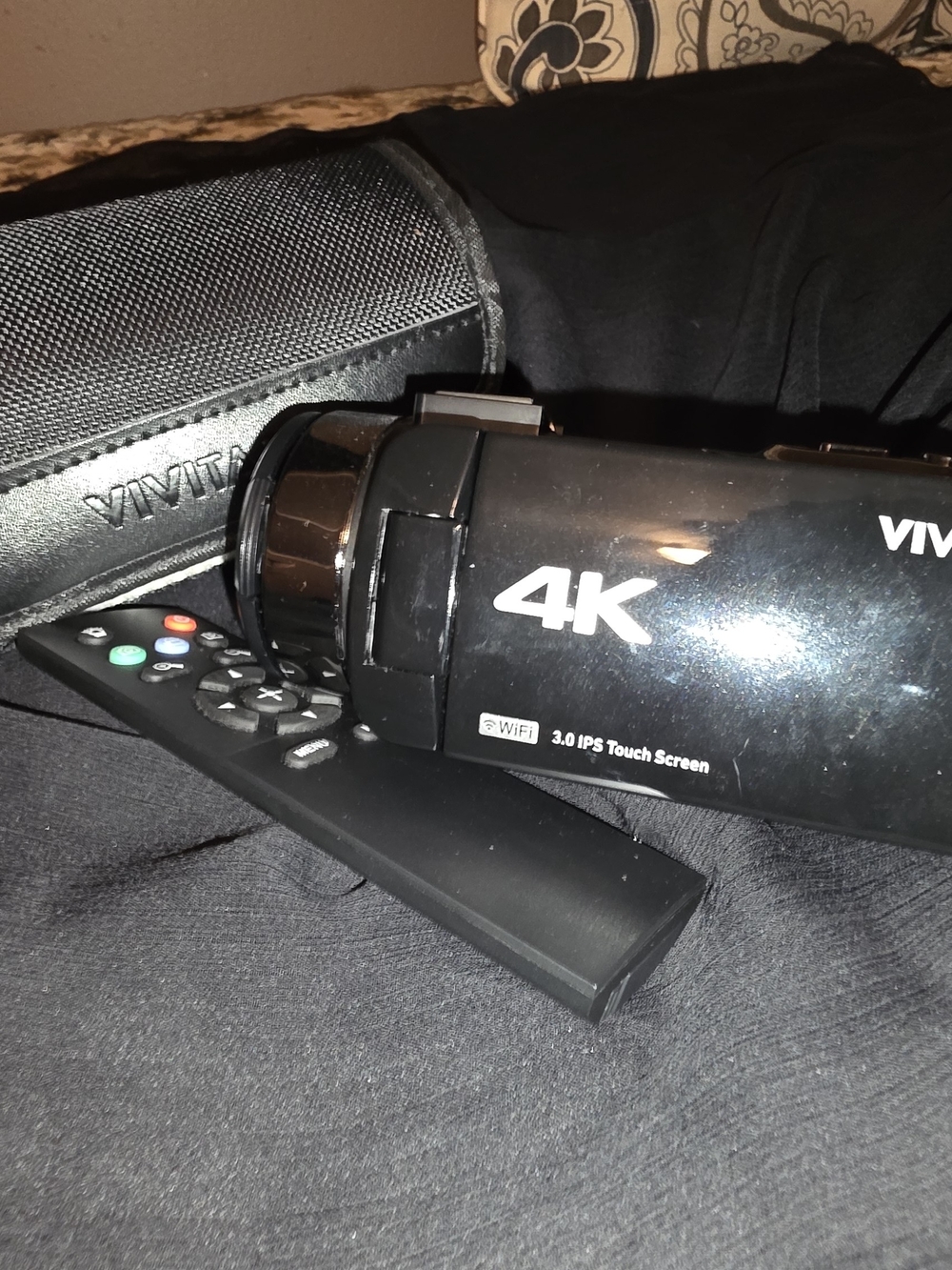 Vivitar 4K Black Digital Camcorder with WiFi and Touchscreen, Remote Included